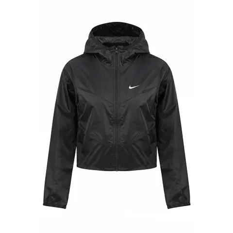 NSW 윈드러너 루즈 우븐 크롭 여자 바람막이 후드 자켓 점퍼 블랙 러닝 HJ1183-010