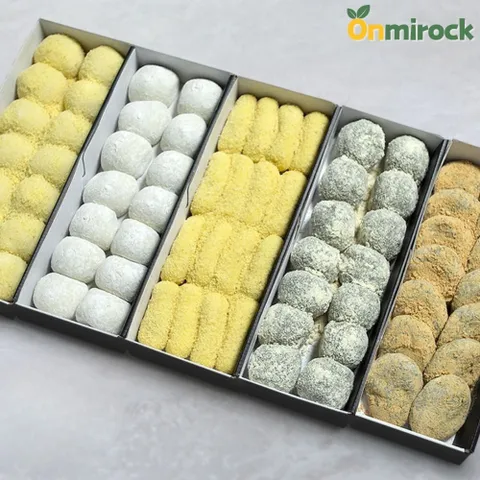 온미락 찹쌀떡 콩쑥개떡 쑥두텁떡 바나나떡 국내산 찹쌀사용 무방부제 HACCP 수능떡 골라담기