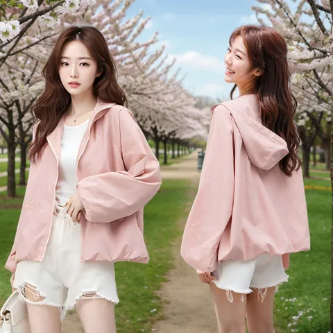 봄바람 루즈스타일 후드 메쉬자켓 여름 바람막이 3컬러