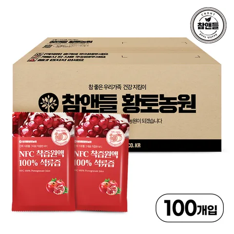 참앤들황토농원 NFC 착즙100% 석류즙 100포 1박스(알뜰포장)