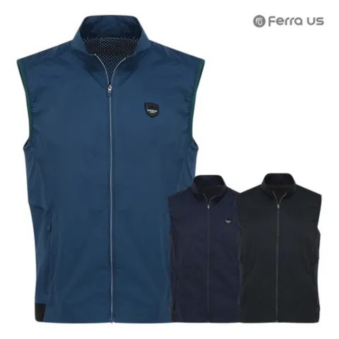 남성 여름 골프웨어 골프 뒷펀칭 레터링 조끼 190523M23