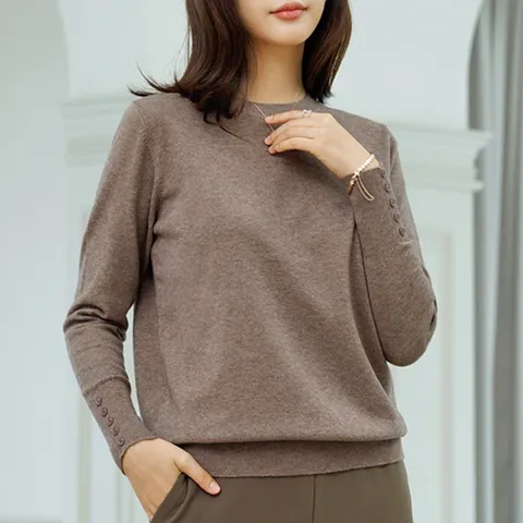 KNA4003_YC 포이버튼비스코스니트