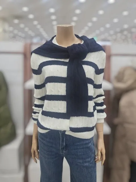 25F/W모다대전04 여성 스트라이프 숄 가디건 세트(FOTWCGK551P)DJ