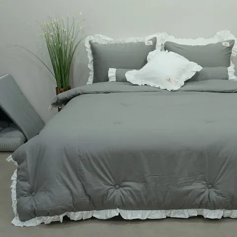 [르헤브] 밀크티 코마사 순면 옥수수솜 프릴 차렵이불 SS/슈퍼싱글