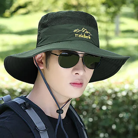 트래블러 넓은 챙모자 자외선차단 여름 등산 낚시 스포츠 벙거지 모자