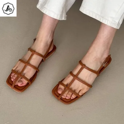 여성 스퀘어토 글래디 플랫 캐주얼 샌들