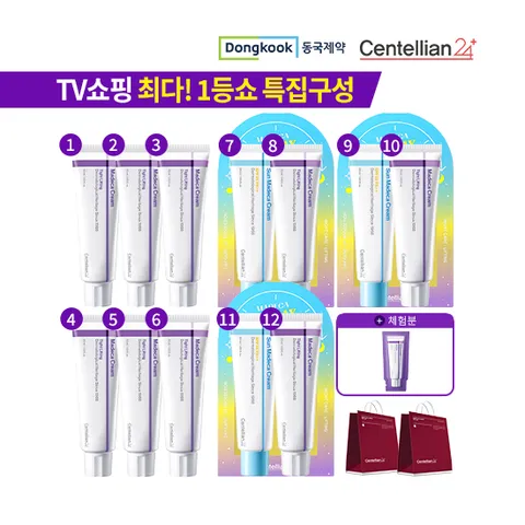 [TV쇼핑최다] 동국 마데카크림 대용량12통 특집구성(타이트리프팅9+선마데카3)