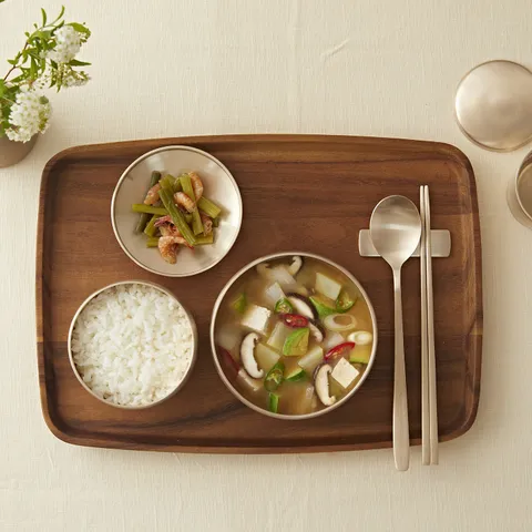 놋향 유기그릇 옥 단반상기