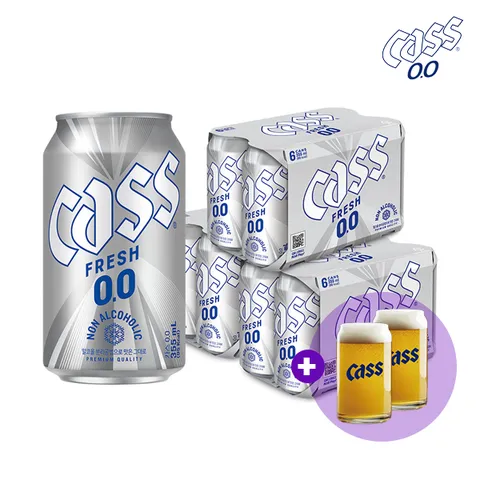 카스 제로 355ml X 18캔 (+전용잔2개) 논알콜 무알콜맥주맛