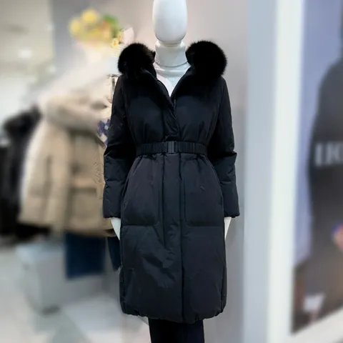 폭스퍼 후드 덕다운 롱 점퍼MDTRCM2PD53W_DG