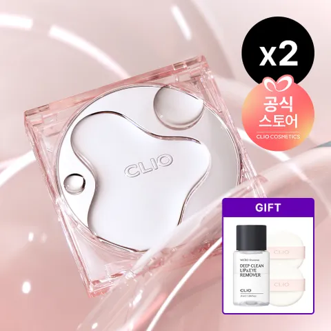 [CJ단독]하이 글로우 쿠션 기획세트 [본품+리필]x2 [사은]  마이크로페셔널딥클린립&아이리무버 31ml +퍼프2매