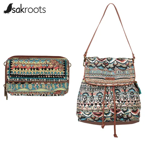 삭루츠 루나 패턴 패브릭 가방 2종 세트