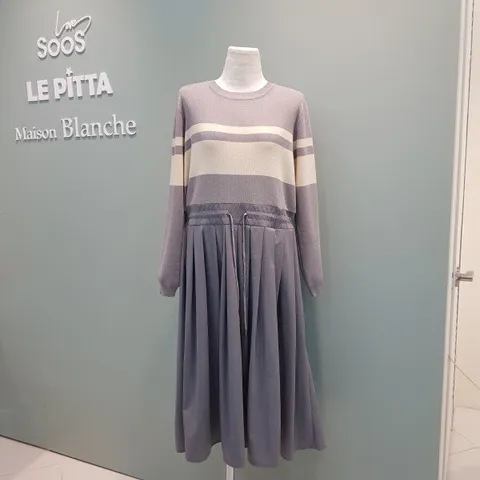 스트라이프끈 원피스 L233UOP906 /블랙,그레이_YS