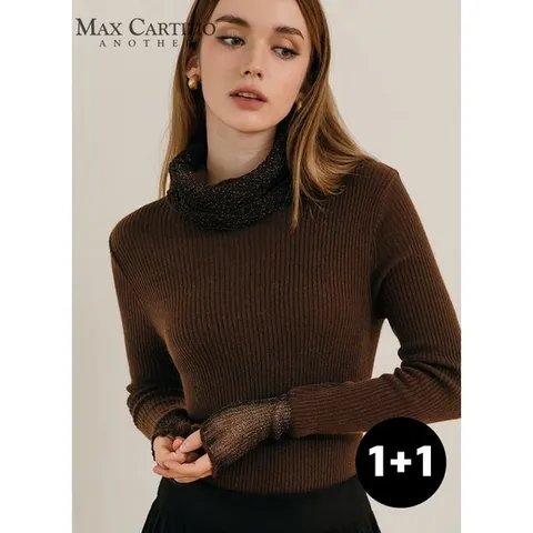 [하프클럽] S~XL 펄 네트 터틀넥 골지 니트