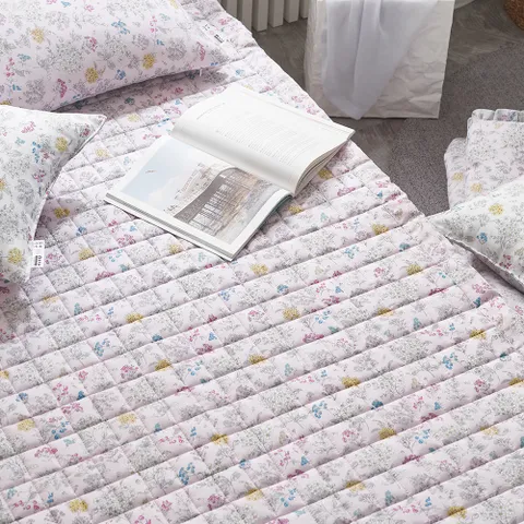 화병 인견 시원한 여름 침대패드 카페트 퀸 핑크 국내산