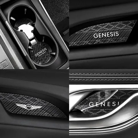 카본스타일 컵홀더 / 도어캐치 (제네시스 GV80) 인테리어몰딩 자동차몰딩 도어캐치몰딩