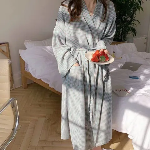 여자 루즈핏 다용도 로브 잠옷 홈웨어 더블포켓 가운 골프샤워가운 골프목욕가운 수면가운