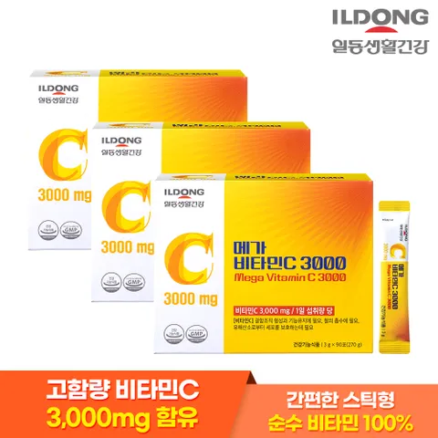 [ILDONG] 고함량 메가 비타민C 3000mg 90포 3박스