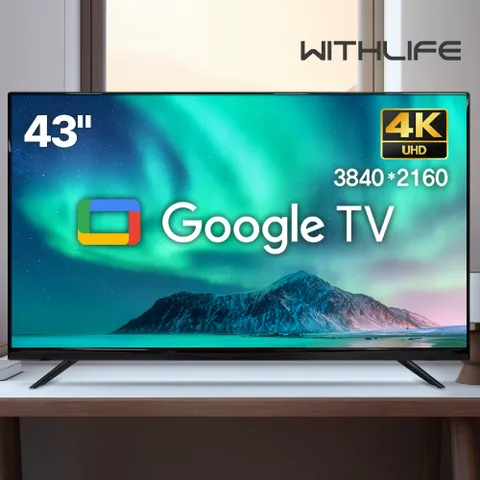 위드라이프 구글 43인치 스마트TV 4K UHD 고화질 LED 소형 티비 에너지1등급티비