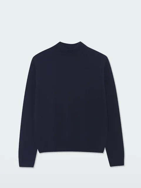캐시미어 베이직 터틀넥 클로버 풀오버 (UFKKTN44ZC-NAVY)