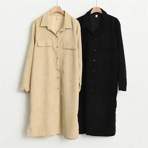 [하프클럽] 빅사이즈사랑해요 B159L010 쁘띠코듀로이롱셔츠 TM