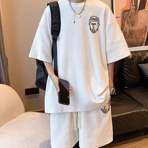 [라일리] Rly 여름 시원한 남성 캐주얼 프린팅 반팔 트레이닝셋트 (15803236)