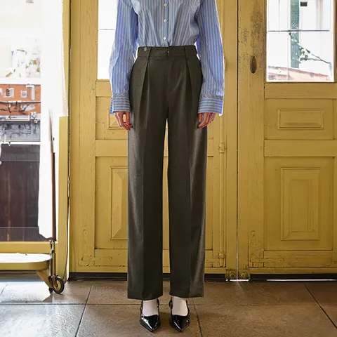 [바이탈싸인] [LINE] Hidden Band Semi-wide Pants [24LNSPPT01] 428519