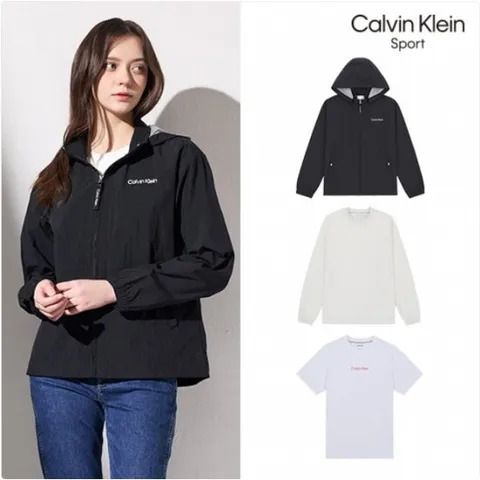 O [캘빈클라인스포츠] 25SS 여성 상의 3종 세트 (자켓+긴팔티+반팔티)