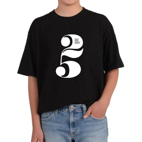 [하프클럽]  반팔라운드 숫자 25 Number IF 25시간 25일 25년 25세 전사이즈
