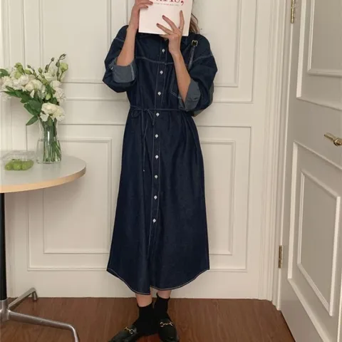 [브리치] 허그허그 / 로일 데일리 데님 롱 원피스