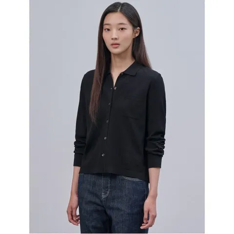 [24FW]셔츠형 풀오픈 카디건  블랙(BF485AC065)