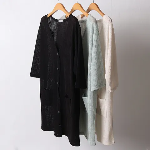 빅사이즈사랑해요 D821L206 시스루썸머포켓가디건 OL