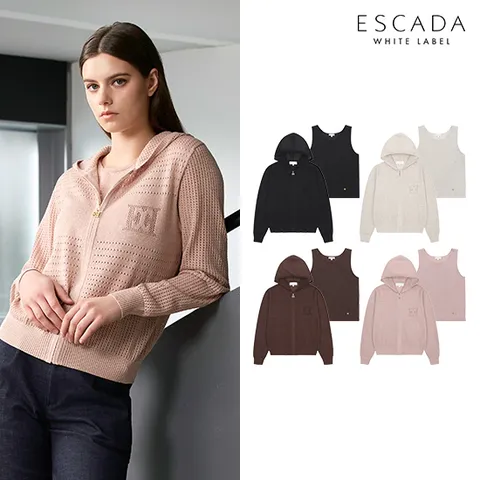 [상시가 219,000원]ESCADA 26SS 썸머 린넨블렌디드 크로셰 가디건 SET (가디건+이너니트)