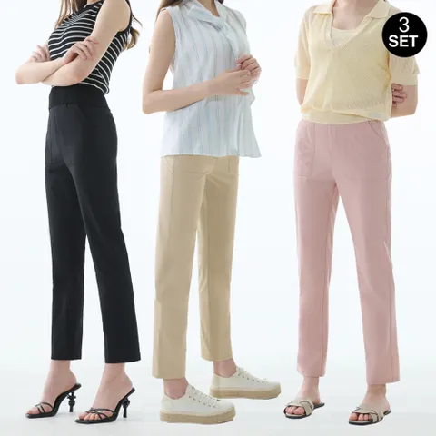 여성 썸머 쿨 나일론 팬츠 3종세트_NSBW