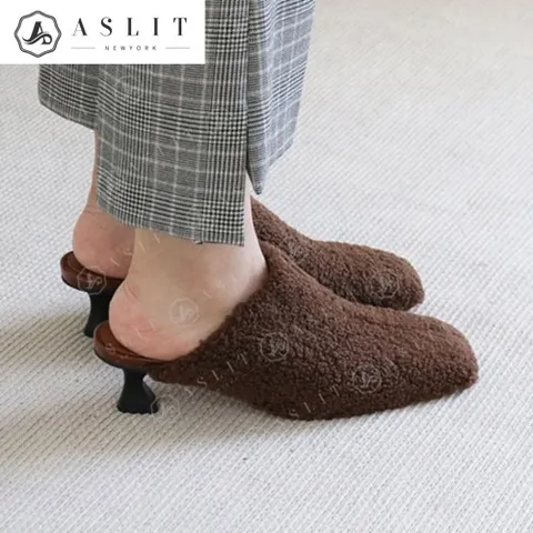 [애슬릿] 여성 스퀘어 토 털 퍼 블로퍼 힐