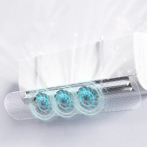 간편걸이식 벽걸이에어컨 바람막이 팬 무동력 무풍 무타공 저소음 에어컨가드