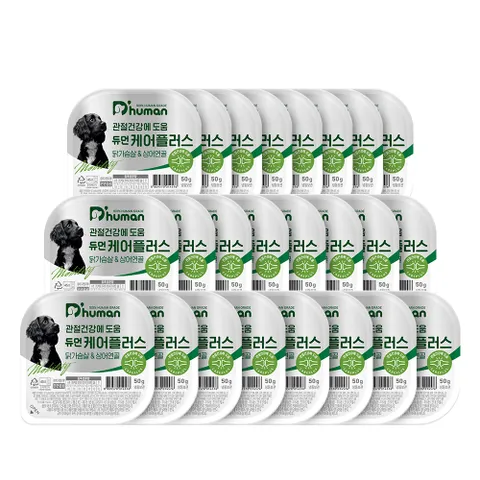 [듀먼] 케어플러스 관절 건강 닭가슴살&상어연골 50g 24팩 / 강아지 화식 사료