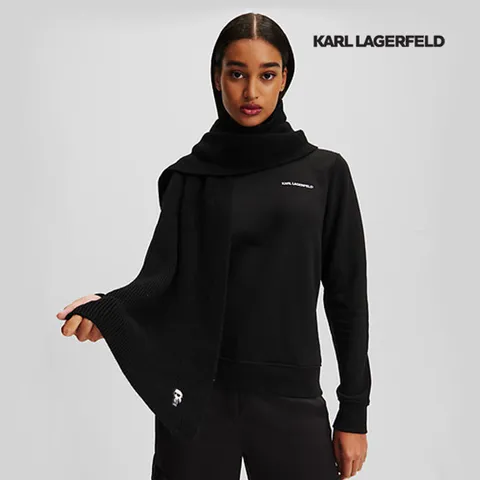 [246W3306] 칼라거펠트 아이코닉 2.0 니트 스카프