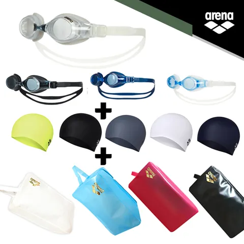 수영안경 실리콘 수영모자 가방세트(3종 세트)