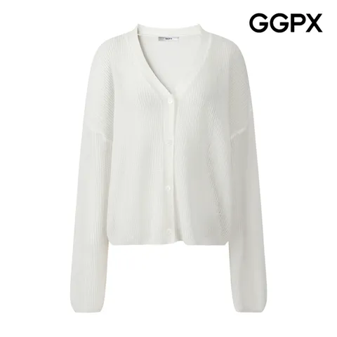 [롯데백화점][지지피엑스]Y 버튼 프런트 하찌 짜임 가디건 (GQ7KG005F)