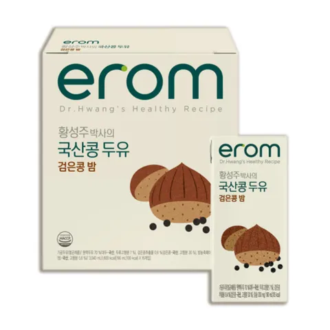 국산콩 고소한 검은콩 진한맛 밤 두유 황성주 190ml 16개