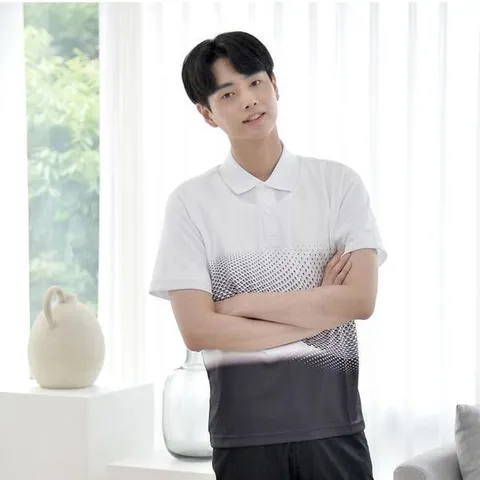 [하프클럽] 교복몰 그라데이션 배색 카라티셔츠 5컬러