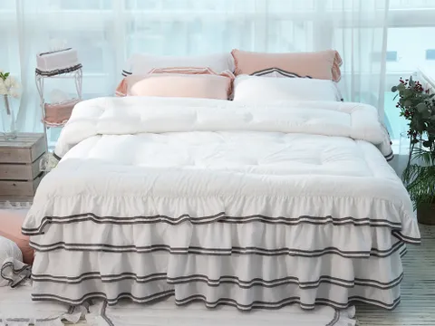 류금숙 투라인 실키케어 향균프릴 차렵이불 4단 풀세트