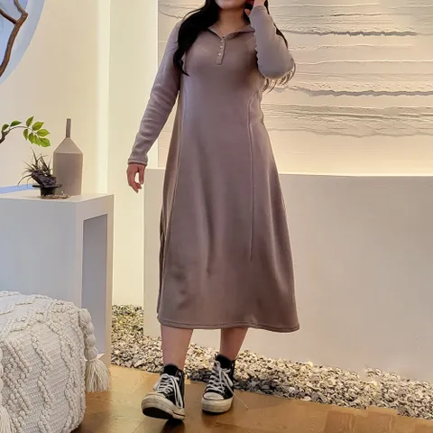 아이우먼 양기모후드롱원피스 DLK768M301 빅사이즈