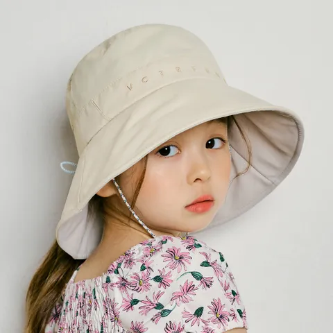 [썬캡/물놀이모자] 리플렉스 와이드 버킷햇_베이지 (키즈~성인) 유아 여성 여름모자 자외선차단