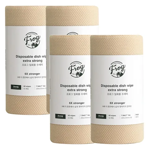 일회용 수세미 엑스트라 스트롱 베이지 60매 x 4개