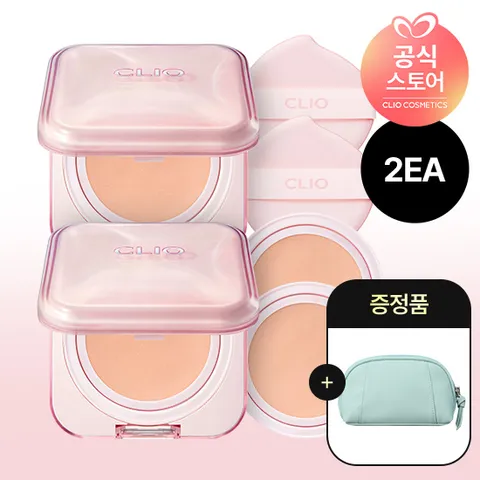 [NEW]킬커버 메쉬 글로우 에센셜 쿠션 기획세트 [본품+리필] x2 [사은]크리스탈글램밤(랜덤/정품)+메쉬글로우퍼프2매