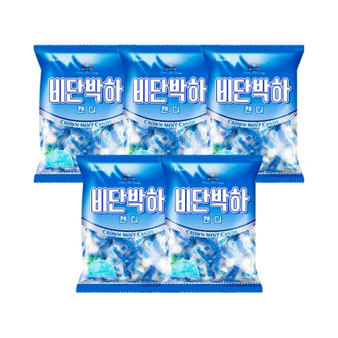 크라운 비단박하캔디 400g x 5개 / 박하사탕