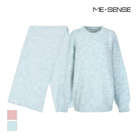 라운드넥 머플러 니트세트_MB4ZKNMG23D