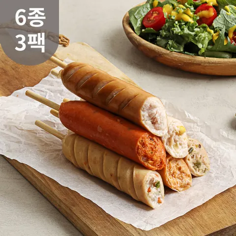 닭신 닭가슴살 프랑크 소시지 6종 3팩 / 프랑크,할라피뇨,콘치즈,숯불갈비맛 식단관리